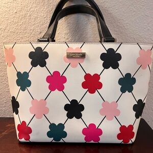 Kate Spade White Floral Tote Bag